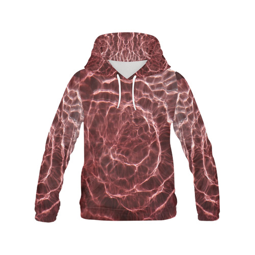 Dark Pink Ray of Light All Over Print Hoodie for Women (USA Size) (Model H13)