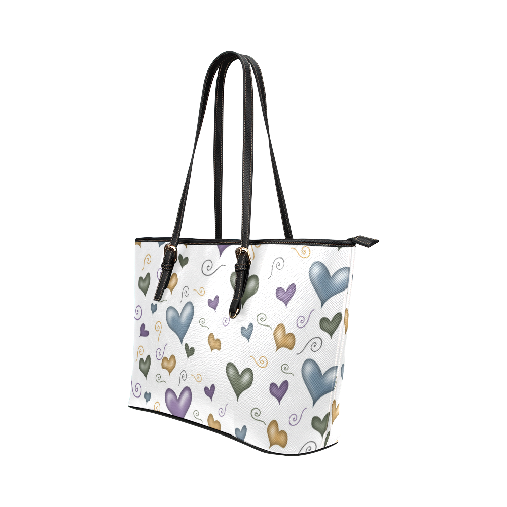 Heart Leather Tote Bag/Small (Model 1651)