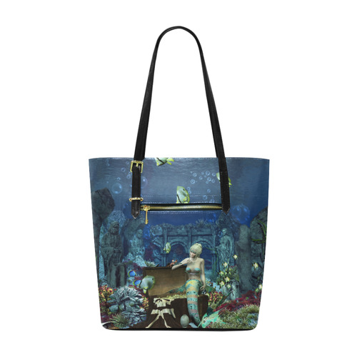 Underwater wold with mermaid Euramerican Tote Bag/Small (Model 1655)