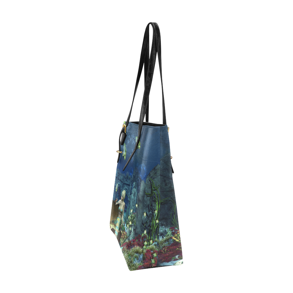 Underwater wold with mermaid Euramerican Tote Bag/Small (Model 1655)