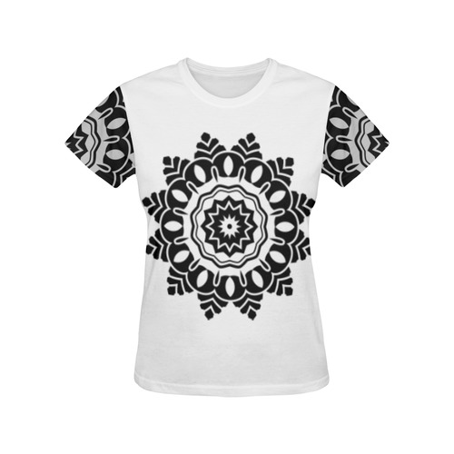Artistic t-shirt with mandala art All Over Print T-Shirt for Women (USA Size) (Model T40)