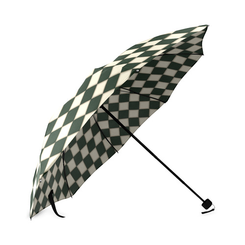 BLACK-AGED CHECKS Foldable Umbrella (Model U01)