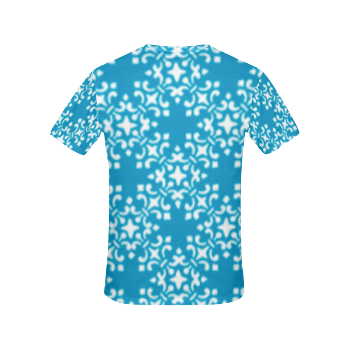 Blue Damask All Over Print T-Shirt for Women (USA Size) (Model T40)