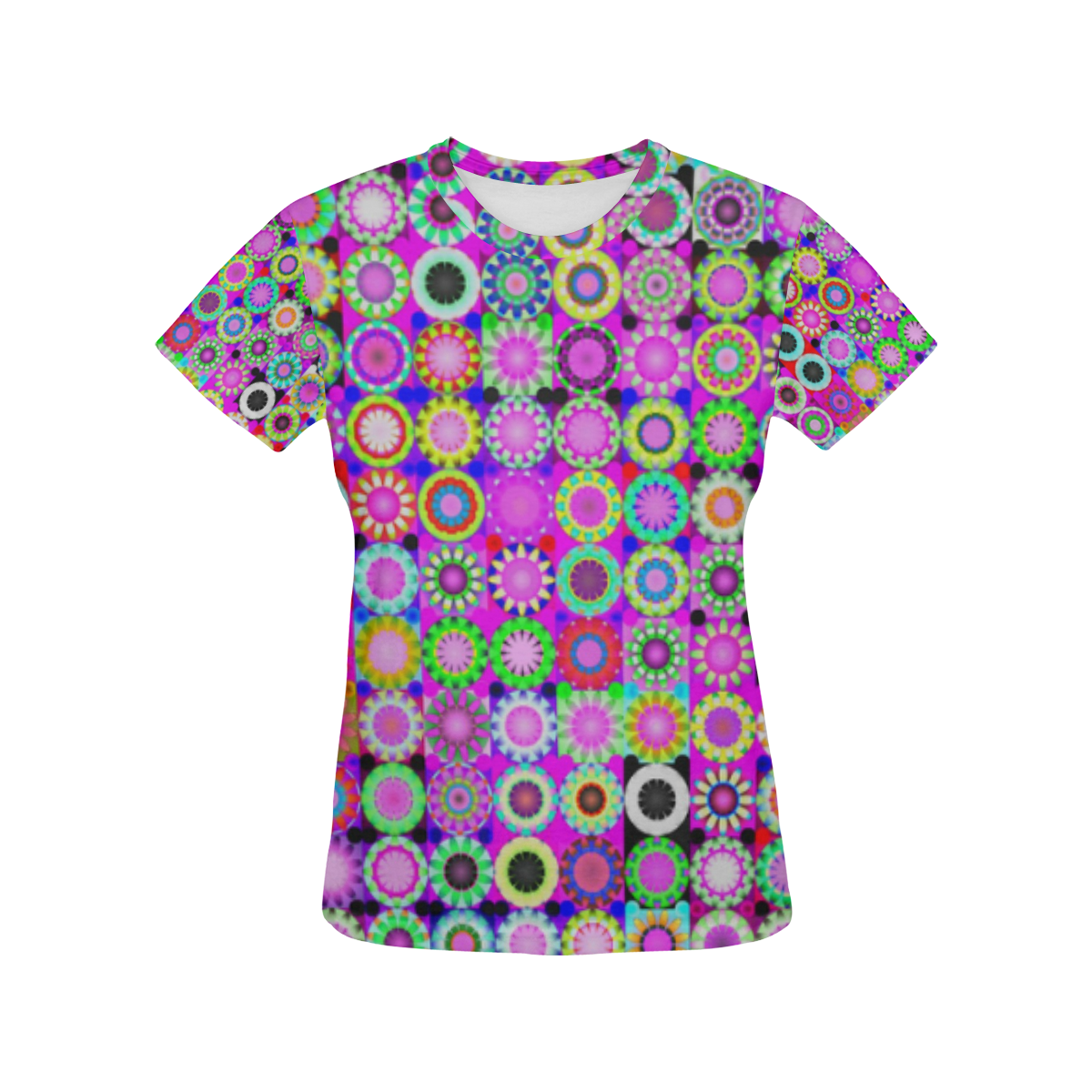 Crazy Daisy All Over Print T-Shirt for Women (USA Size) (Model T40)