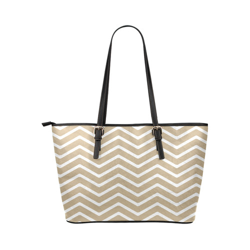 Chevron Leather Tote Bag/Small (Model 1651)