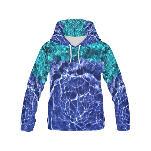 Electric Blue Globes All Over Print Hoodie for Women (USA Size) (Model H13)