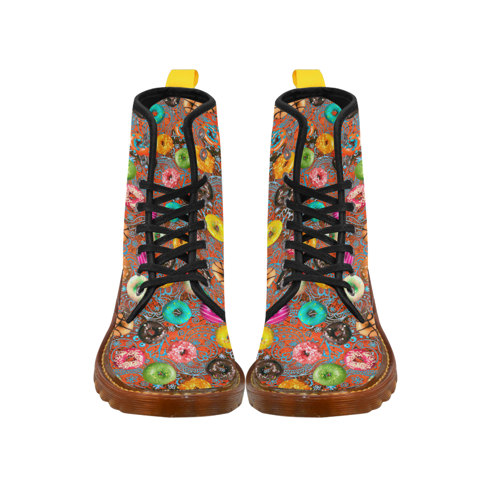 Colorful Yummy Donuts Hearts Ornaments Pattern Martin Boots For Women Model 1203H