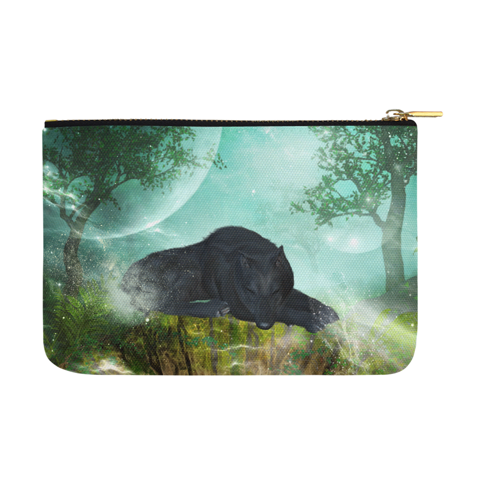 Sleeping wolf in the night Carry-All Pouch 12.5''x8.5''