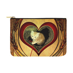 Cute kitten on a heart Carry-All Pouch 12.5''x8.5''
