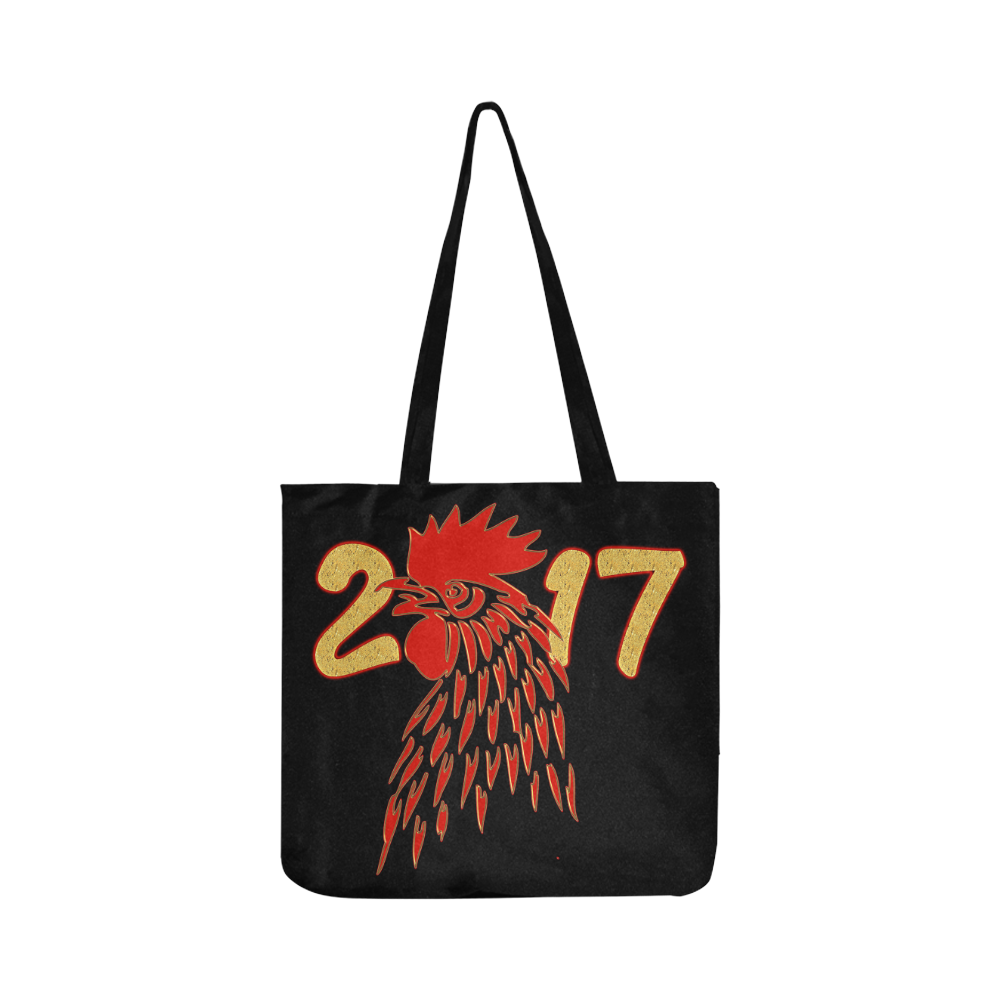 2017 gold Rooster Red Reusable Shopping Bag Model 1660 (Two sides)