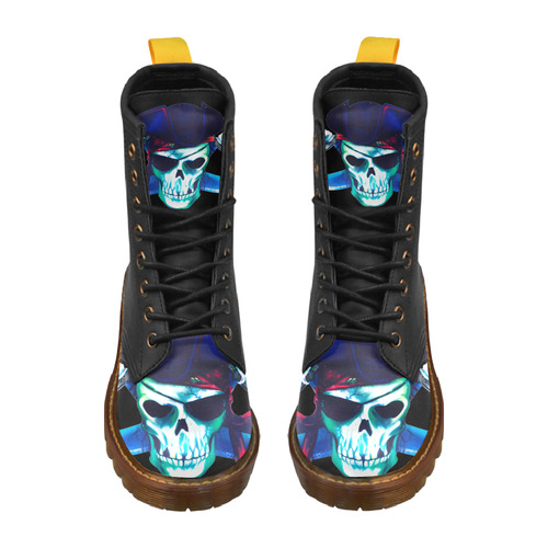 Pirate Skull High Grade PU Leather Martin Boots For Men Model 402H
