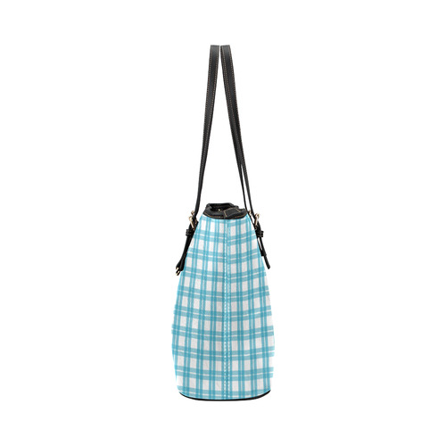 Plaid Leather Tote Bag/Small (Model 1651)