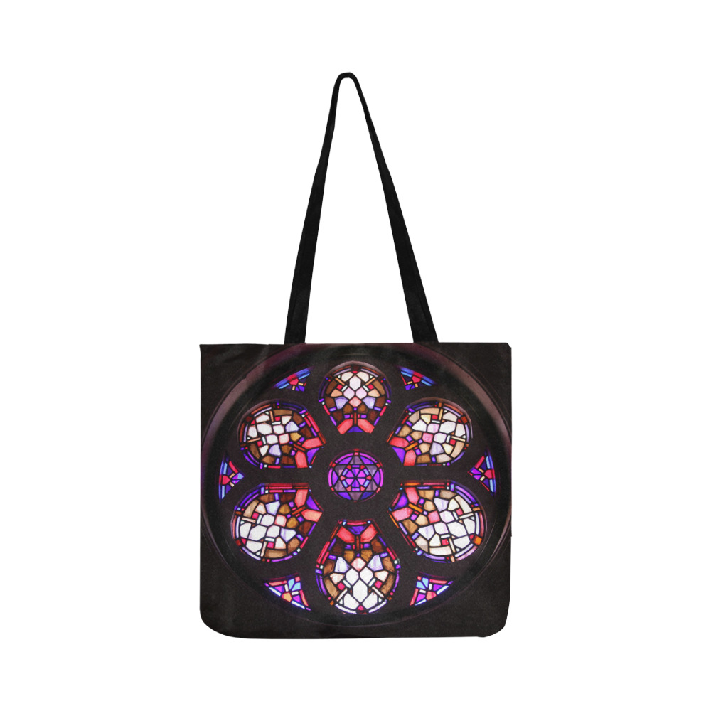 Purple Rosary Window Mandala Reusable Shopping Bag Model 1660 (Two sides)