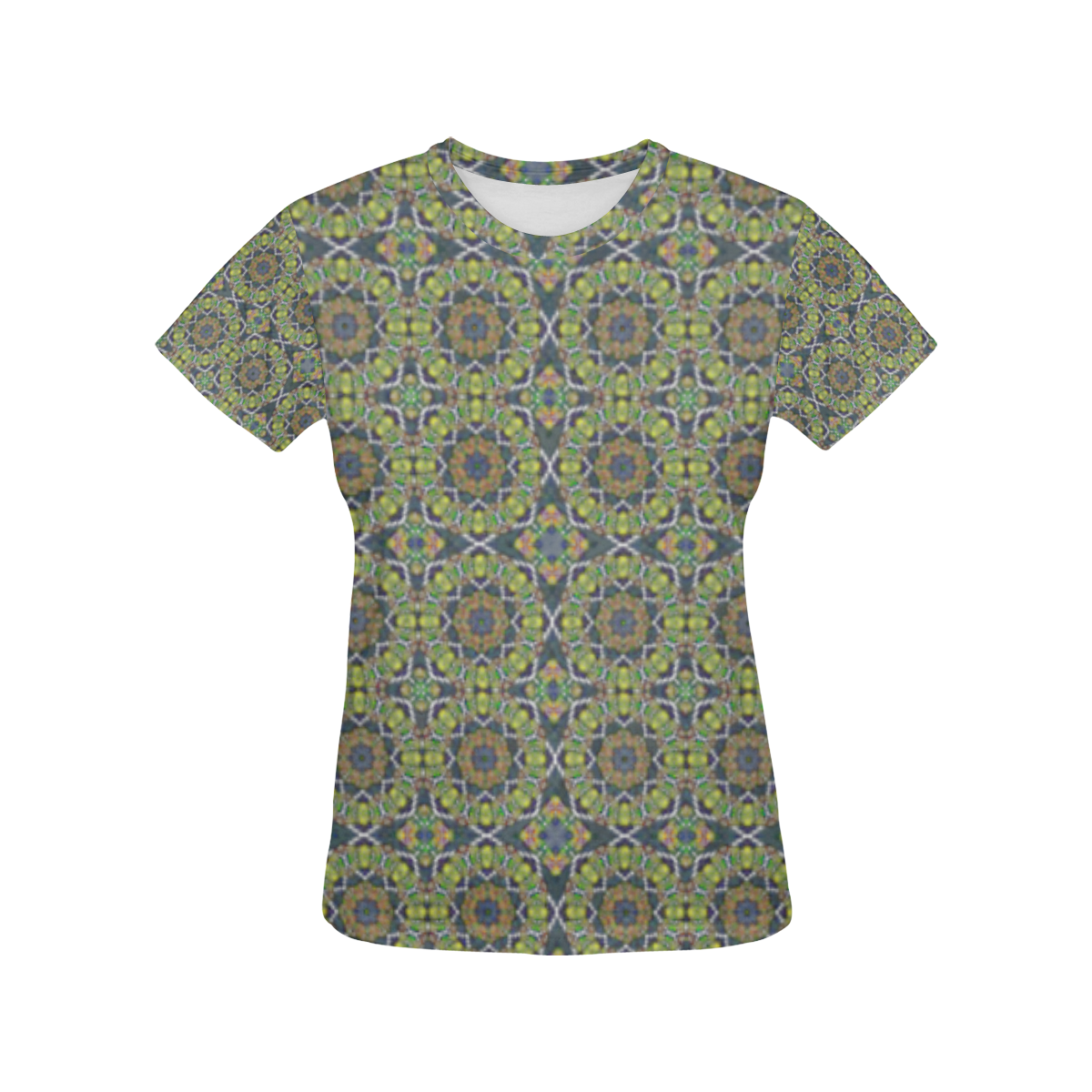 Green Khaki All Over Print T-Shirt for Women (USA Size) (Model T40)