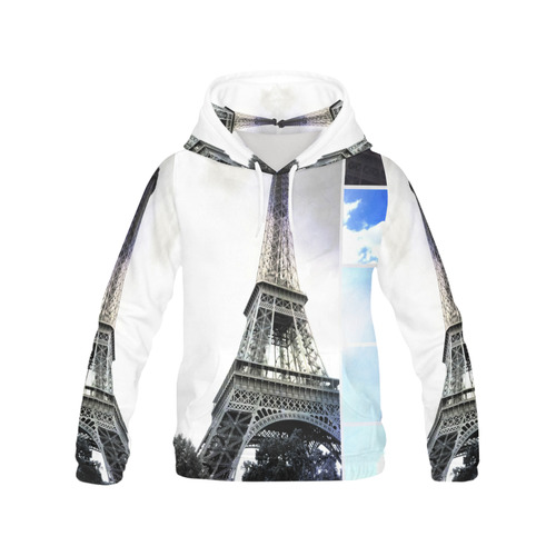 Eiffel Tower Paris All Over Print Hoodie for Men (USA Size) (Model H13)