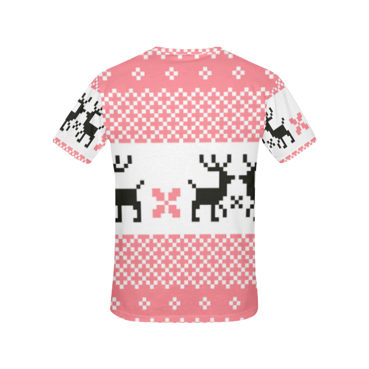 Designers t-shirt : NORDIC Animals pink pattern All Over Print T-Shirt for Women (USA Size) (Model T40)