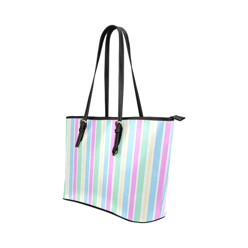 stripe Leather Tote Bag/Small (Model 1651)