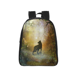 Teh lonely wolf School Backpack (Model 1601)(Small)