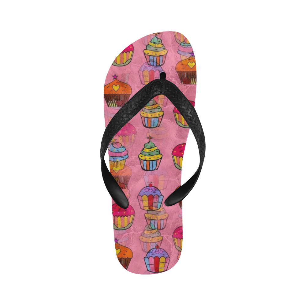 Cupcake Popart by Nico Bielow Flip Flops for Men/Women (Model 040)