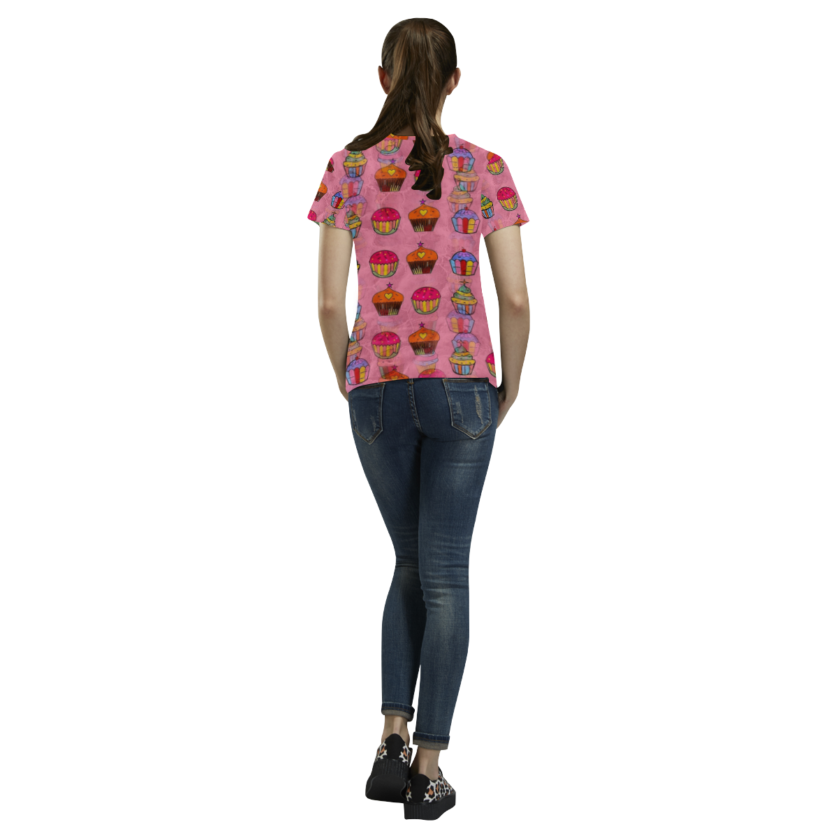 Cupcake Popart by Nico Bielow All Over Print T-Shirt for Women (USA Size) (Model T40)