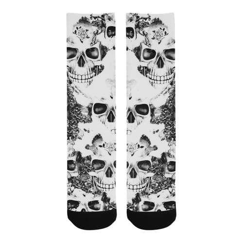 cloudy Skulls B&W by JamColors Trouser Socks