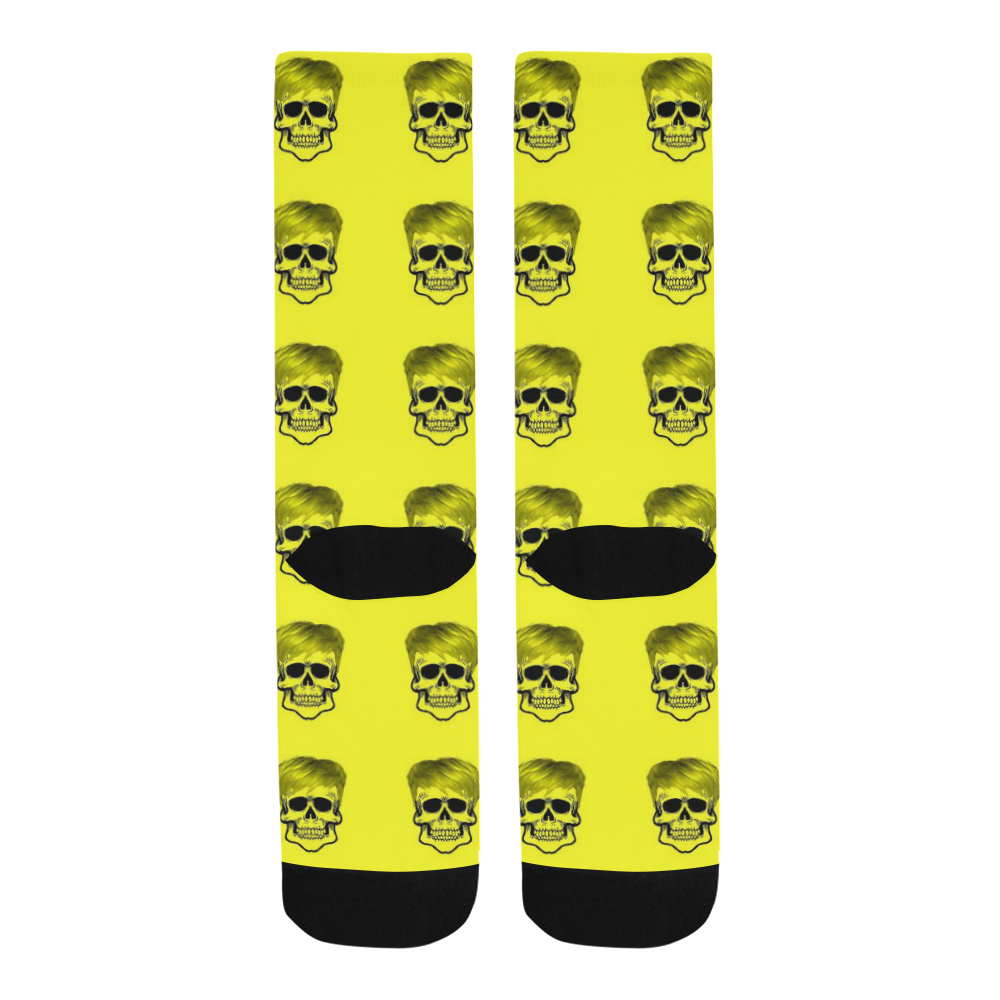 Funny Skull Pattern, yellow Trouser Socks