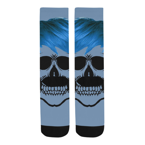 funny Skull, blue Trouser Socks