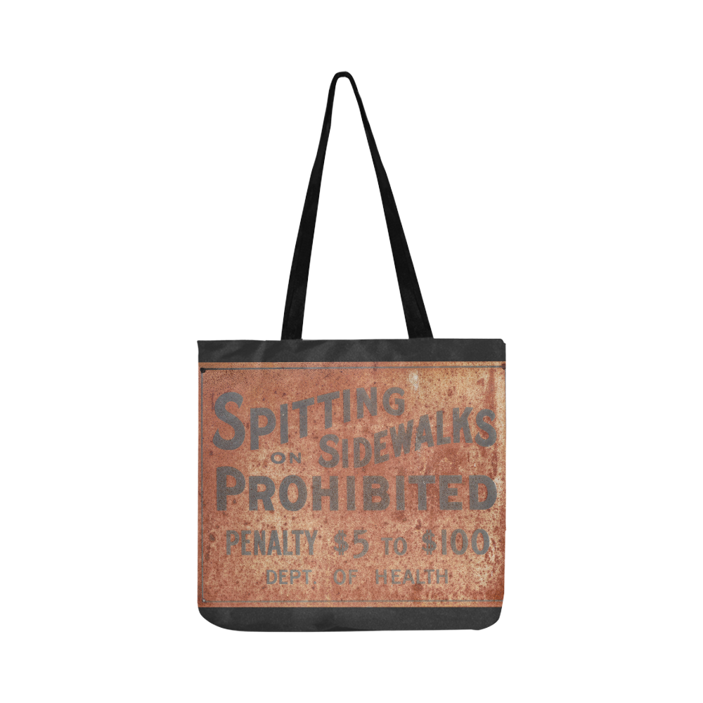 Spitting prohibited, penalty, photo Reusable Shopping Bag Model 1660 (Two sides)