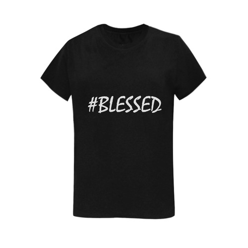 #BLESSED white Women's T-Shirt in USA Size (Two Sides Printing)