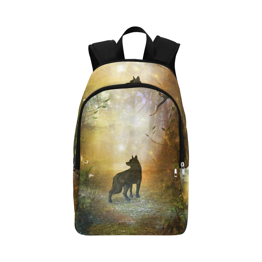 Teh lonely wolf Fabric Backpack for Adult (Model 1659)