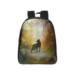 Teh lonely wolf School Backpack (Model 1601)(Medium)