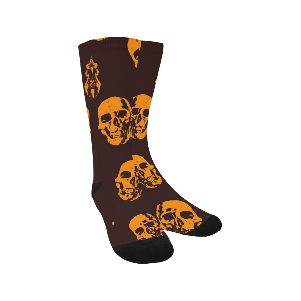 Hot Skulls,orange by JamColors Trouser Socks