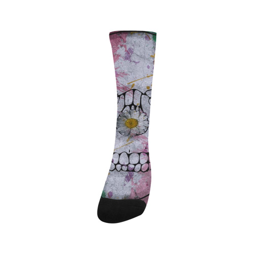 flower power skull Trouser Socks