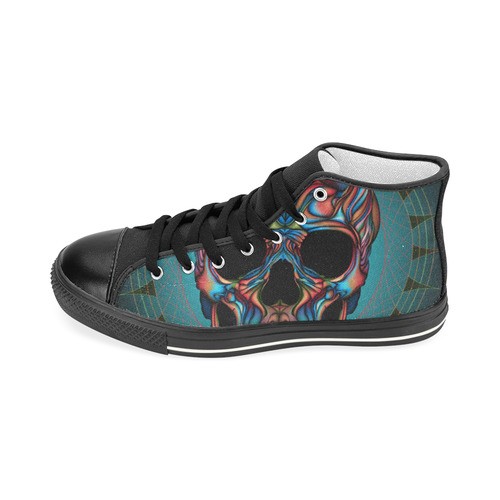 Colorful Skull Women's Classic High Top Canvas Shoes (Model 017)