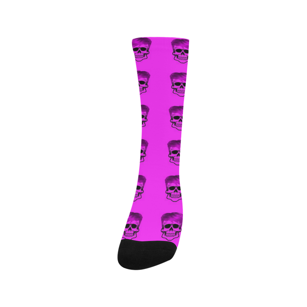 Funny Skull Pattern, pink Trouser Socks