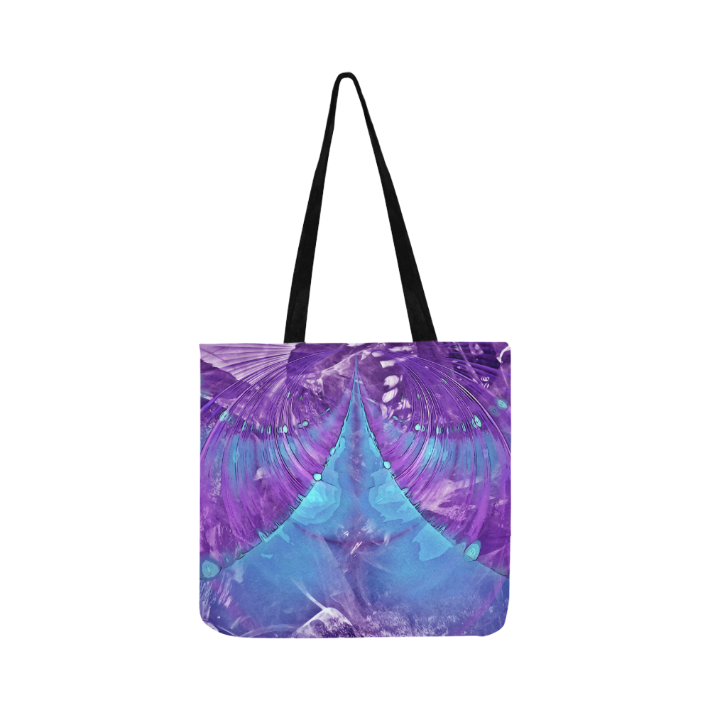 Abstract Fractal Painting - blue magenta pink Reusable Shopping Bag Model 1660 (Two sides)