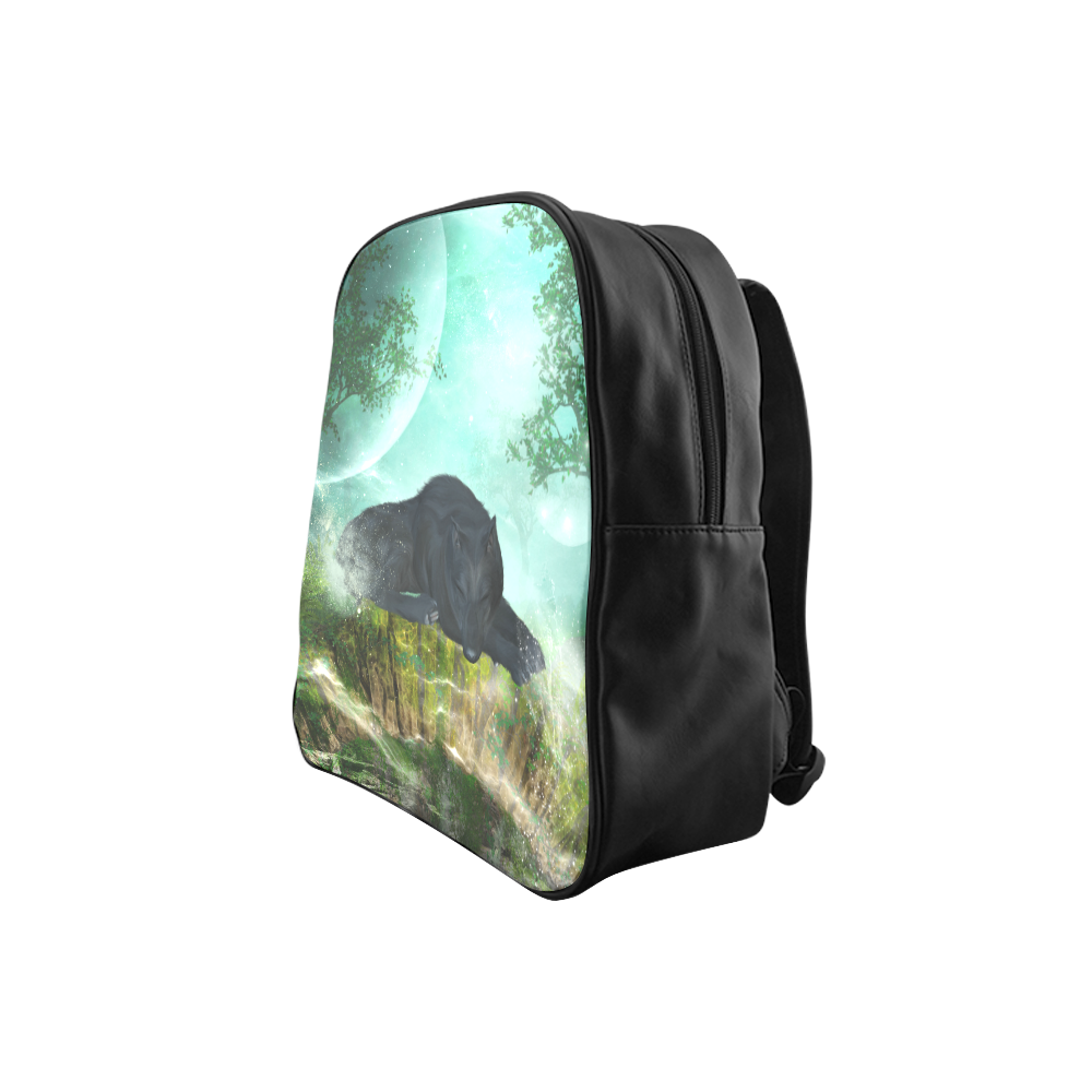 Sleeping wolf in the night School Backpack (Model 1601)(Small)