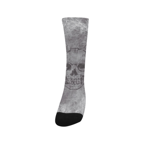 scratchy skull with roses A by JamColors Trouser Socks