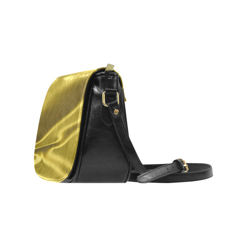 Gold satin 3D texture Classic Saddle Bag/Large (Model 1648)