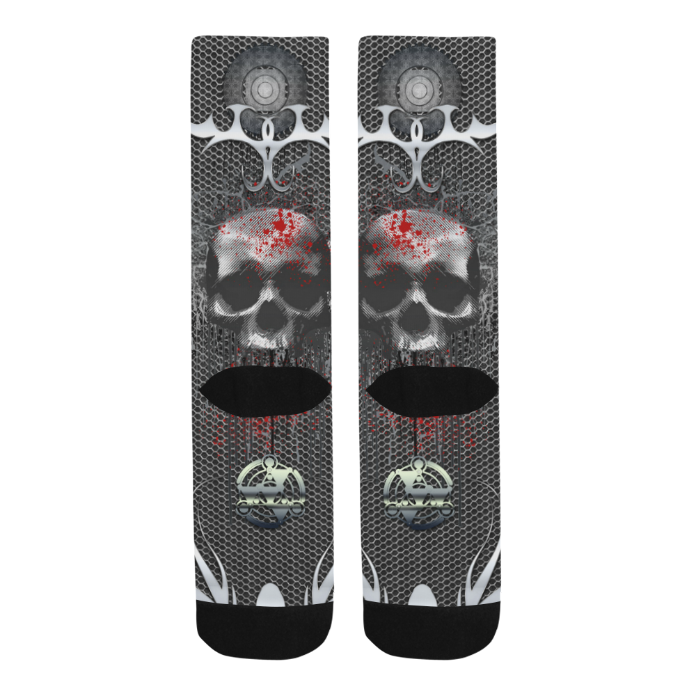 Awesome skull on metal design Trouser Socks