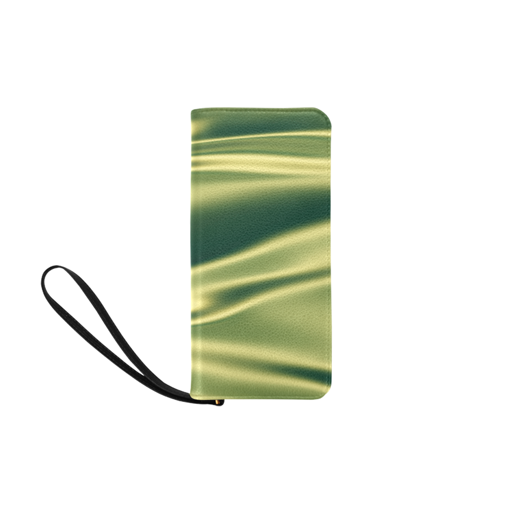 Green satin 3D texture Women's Clutch Purse (Model 1637)