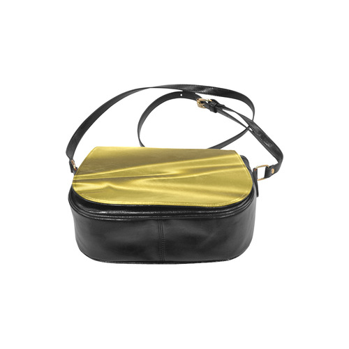 Gold satin 3D texture Classic Saddle Bag/Large (Model 1648)