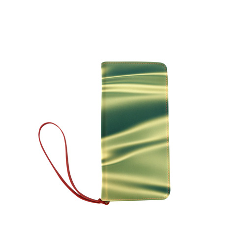 Green satin 3D texture Women's Clutch Wallet (Model 1637)