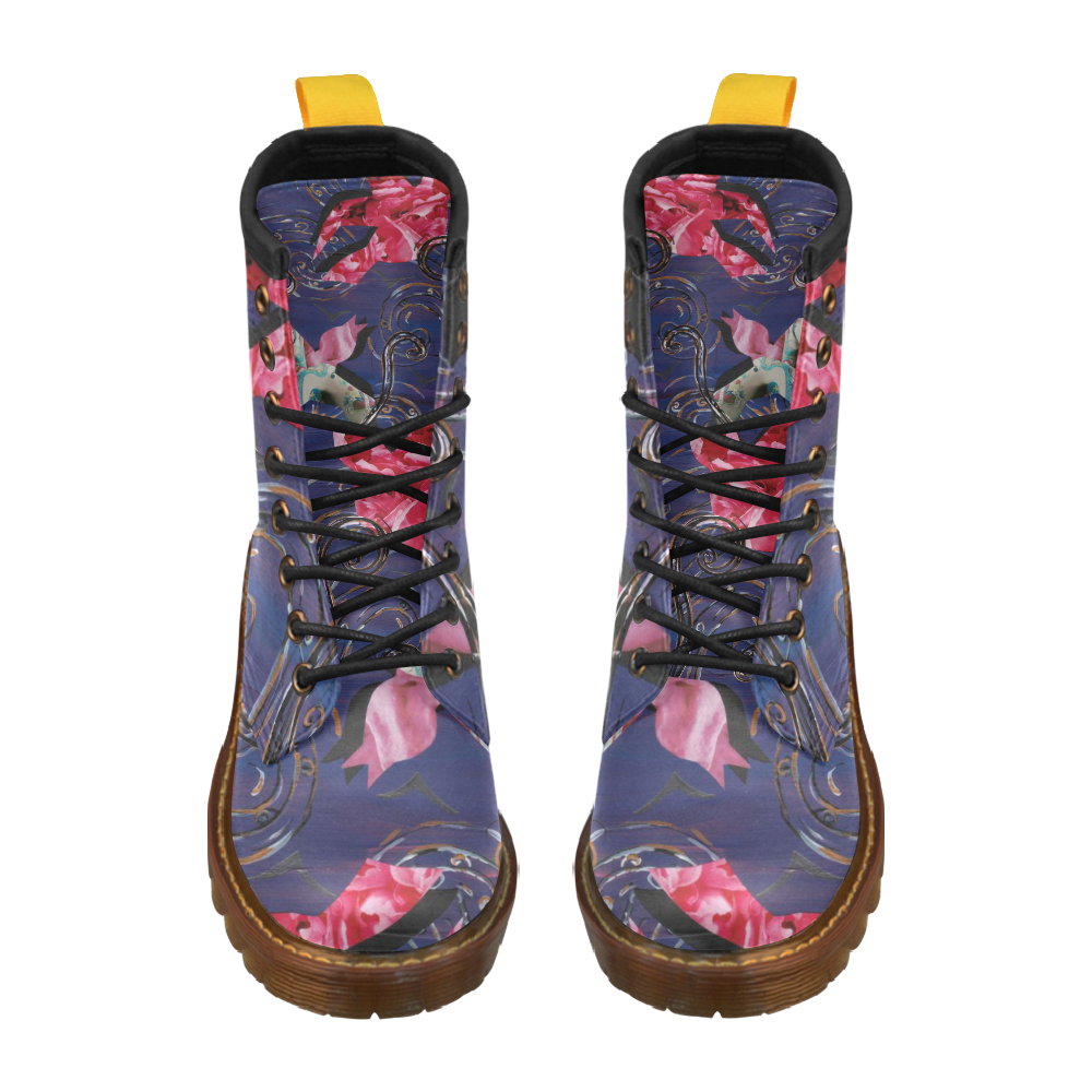 Flower Birds High Grade PU Leather Martin Boots For Women Model 402H