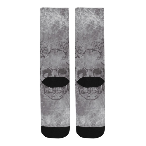 scratchy skull with roses A by JamColors Trouser Socks