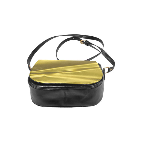 Gold satin 3D texture Classic Saddle Bag/Small (Model 1648)