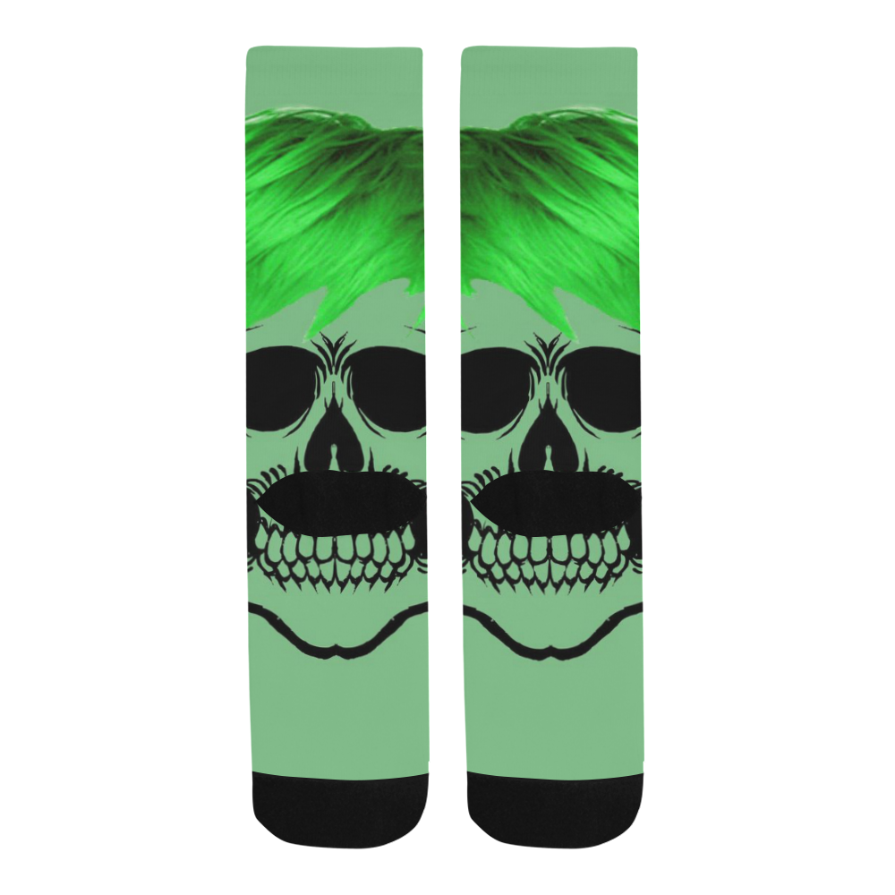 funny Skull, green Trouser Socks