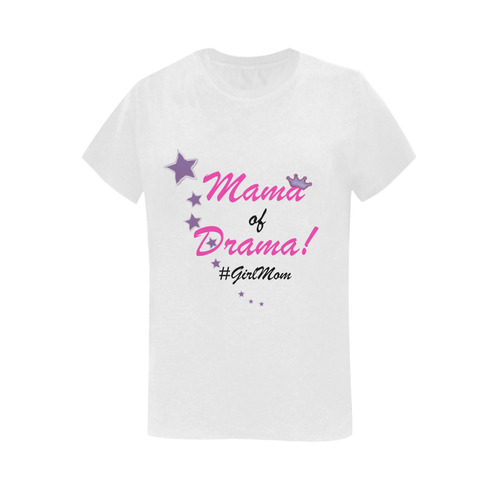 Mama of Drama Women's T-Shirt in USA Size (Two Sides Printing)