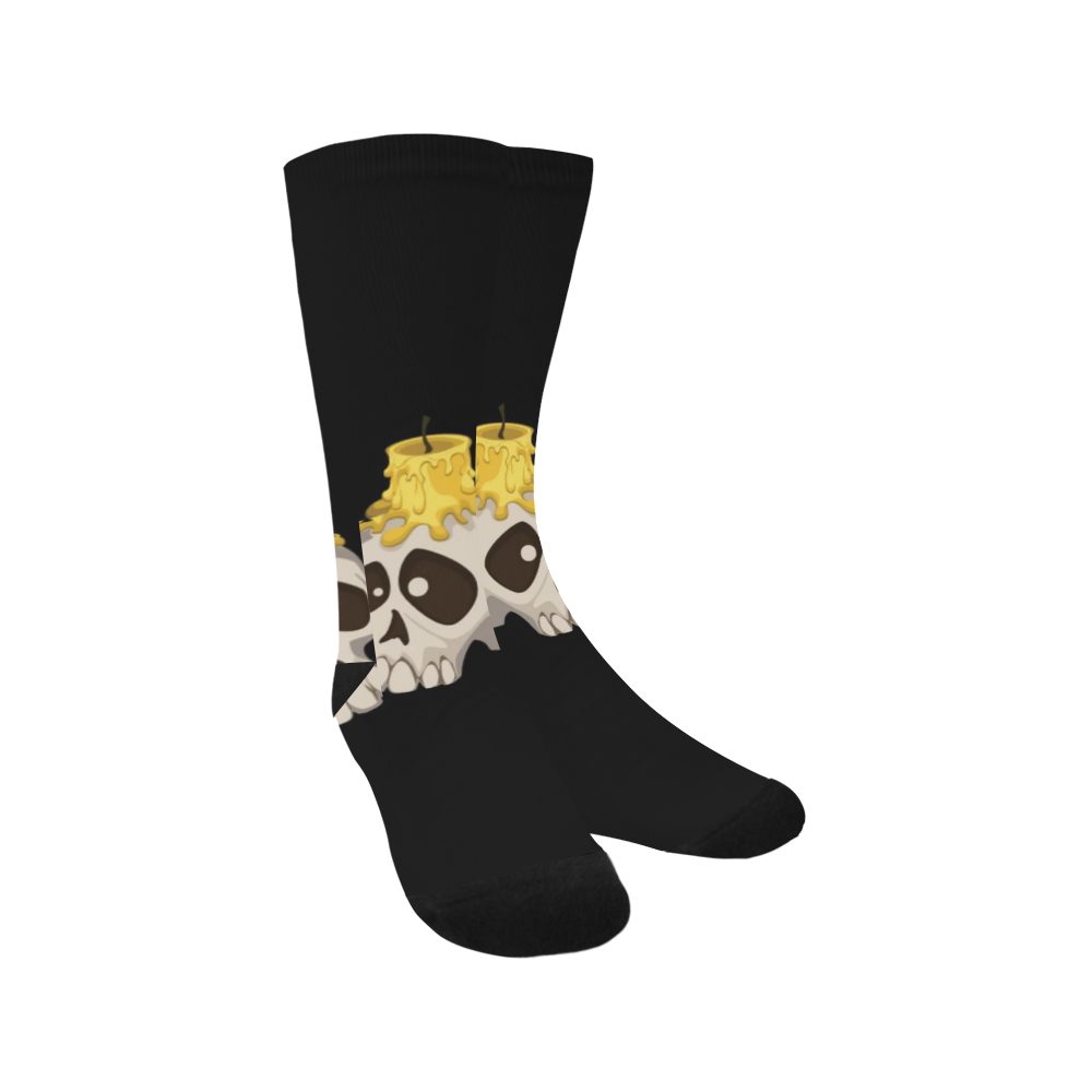 halloween - skull with candle Trouser Socks