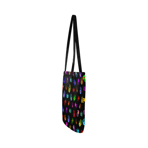 Multicolored HANDS with HEARTS love pattern Reusable Shopping Bag Model 1660 (Two sides)